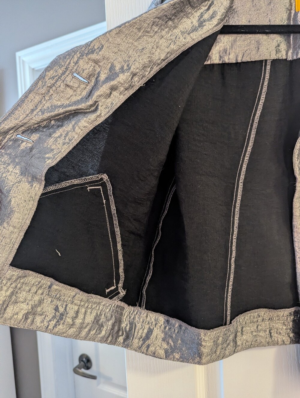Metallic Silver Women's Jacket - By Ruby Rd. - Picture 5 of 6